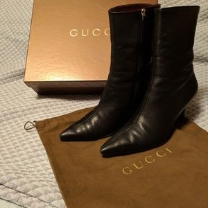 Black leather boot